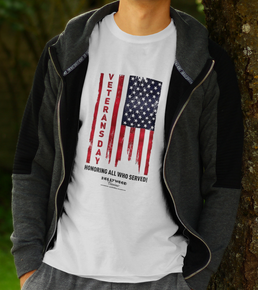 Veterans Day Honoring All Who Served Hollywood Flag Stars And Stripes T-Shirt