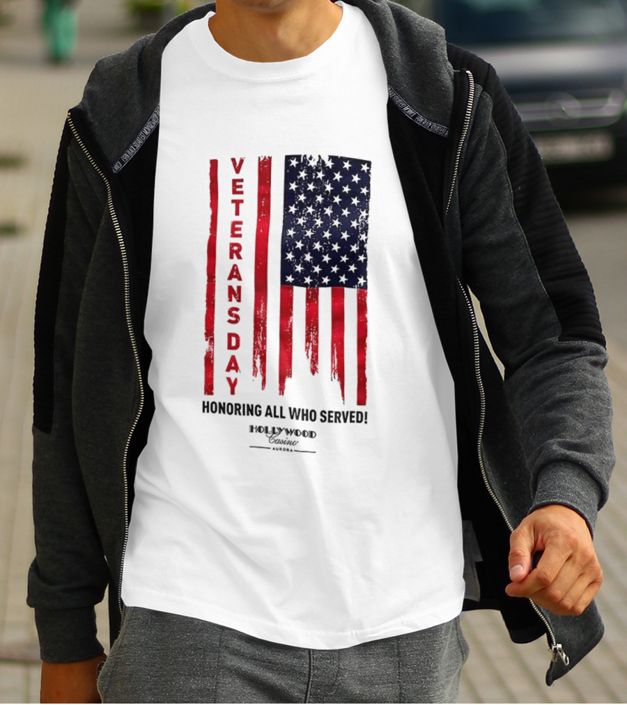 Veterans Day Honoring All Who Served Hollywood Flag Stars And Stripes T-Shirt