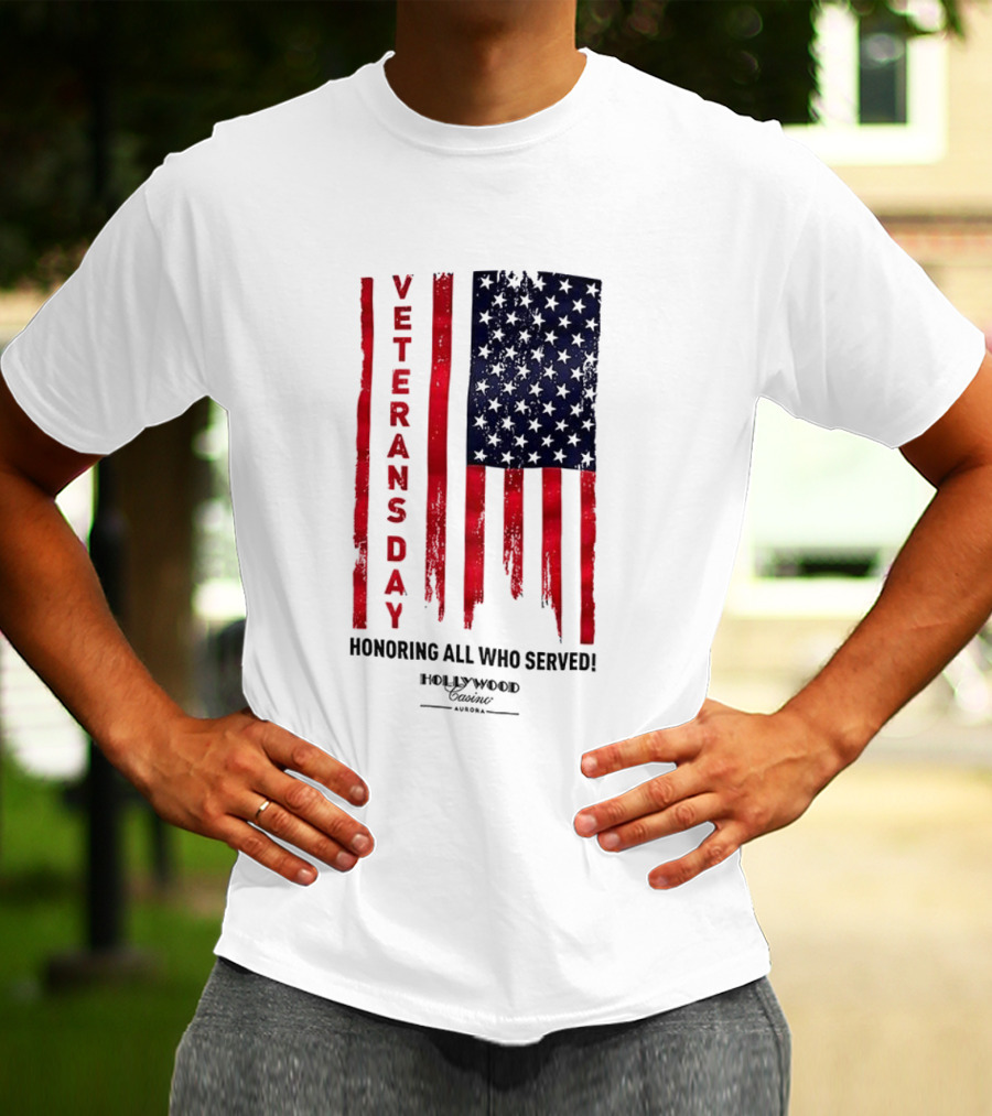 Veterans Day Honoring All Who Served Hollywood Flag Stars And Stripes T-Shirt