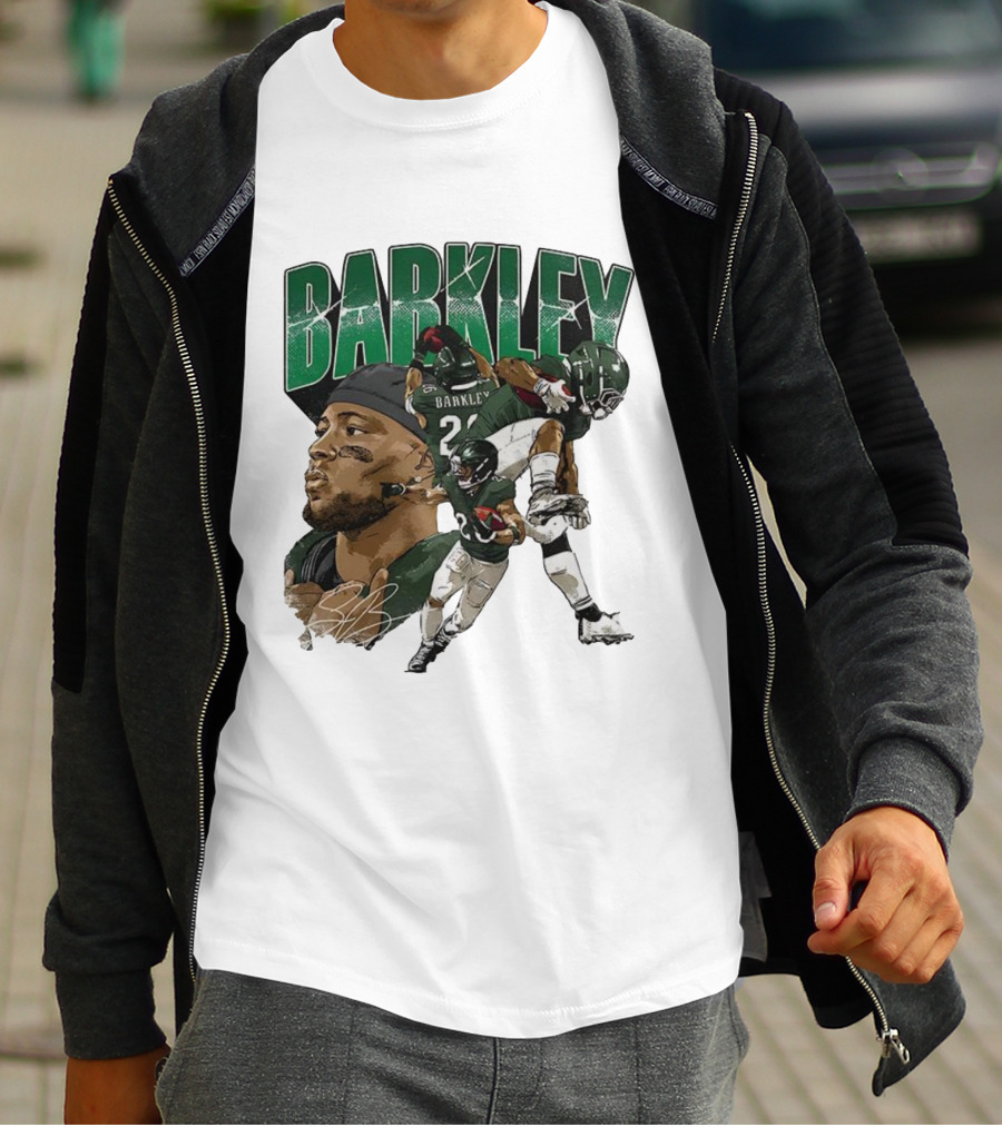 Barkley Saquon Football Player Signature Philadelphia Eagles T-Shirt