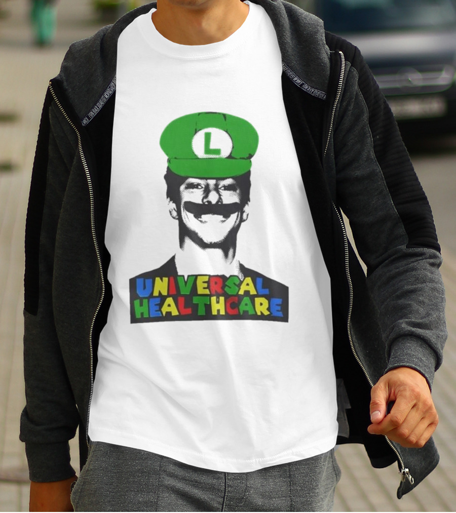 Luigi Mangione Universal Healthcare Mario Bros Green Hat T-Shirt