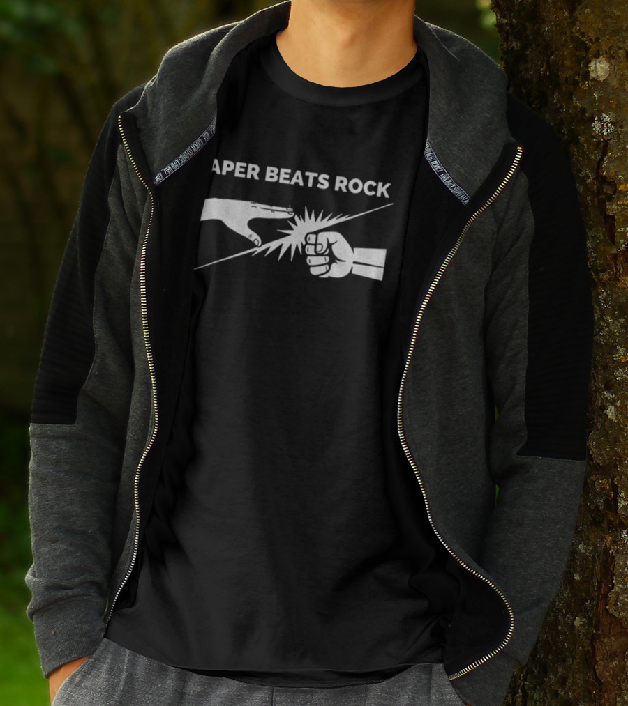 2025 Paper Beats Rock Hand Gesture Symbolism T-Shirt
