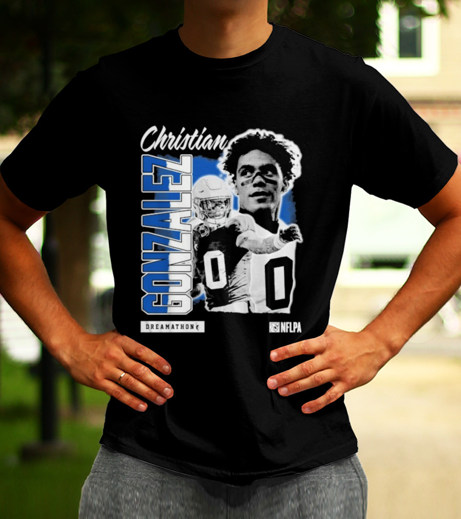 Christian Gonzalez NFLPA Dreamathon Football Athlete T-Shirt