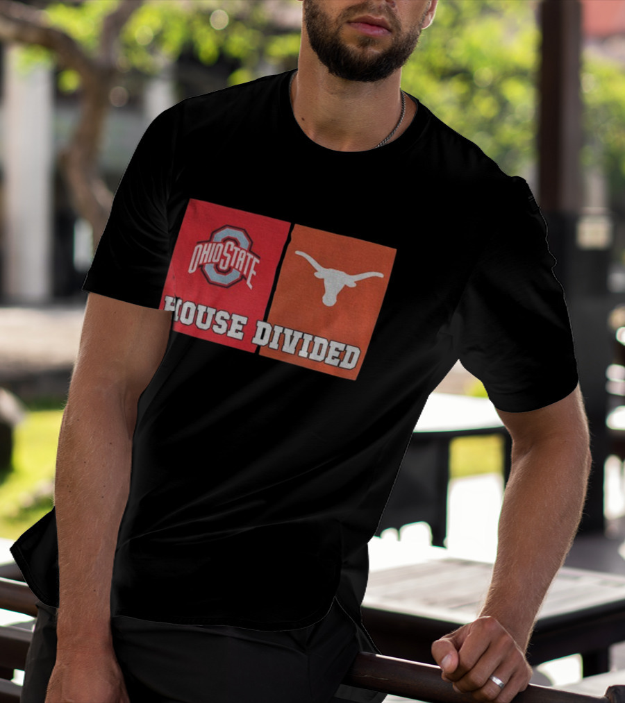 Ohio State Buckeyes Texas Longhorns House Divided T-Shirt