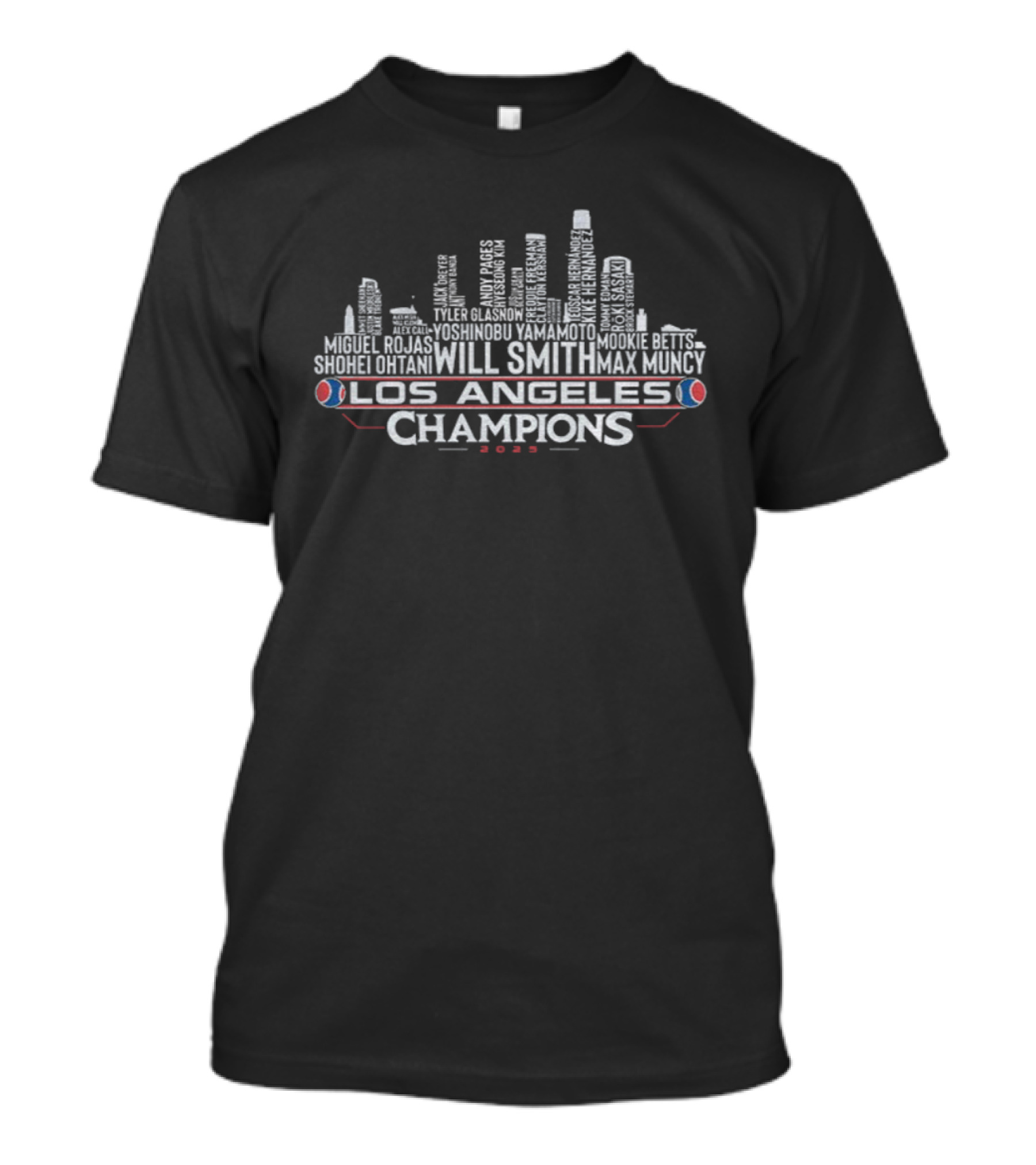Los Angeles Champions Will Smith Max Muncy Skyline Dodgers 2025 Series T-Shirt