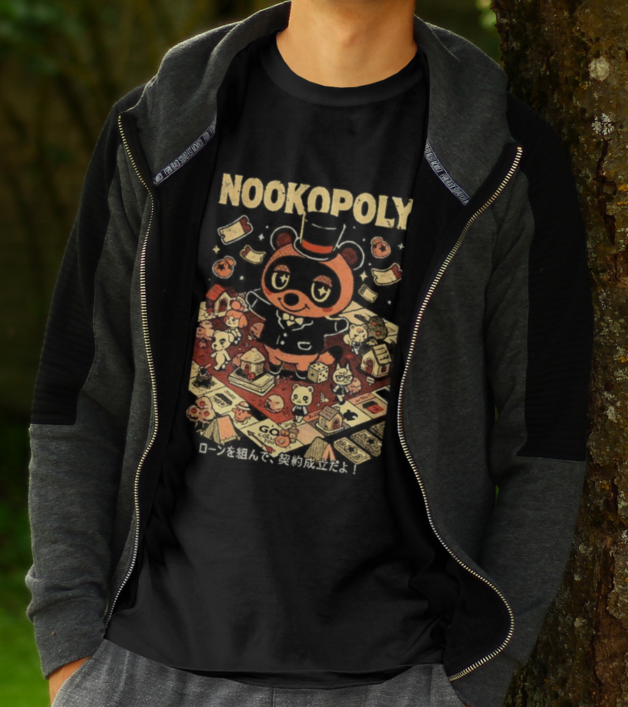 Nookopoly Animal Crossing Monopoly Game Crossover With Tom Nook In Top Hat T-Shirt
