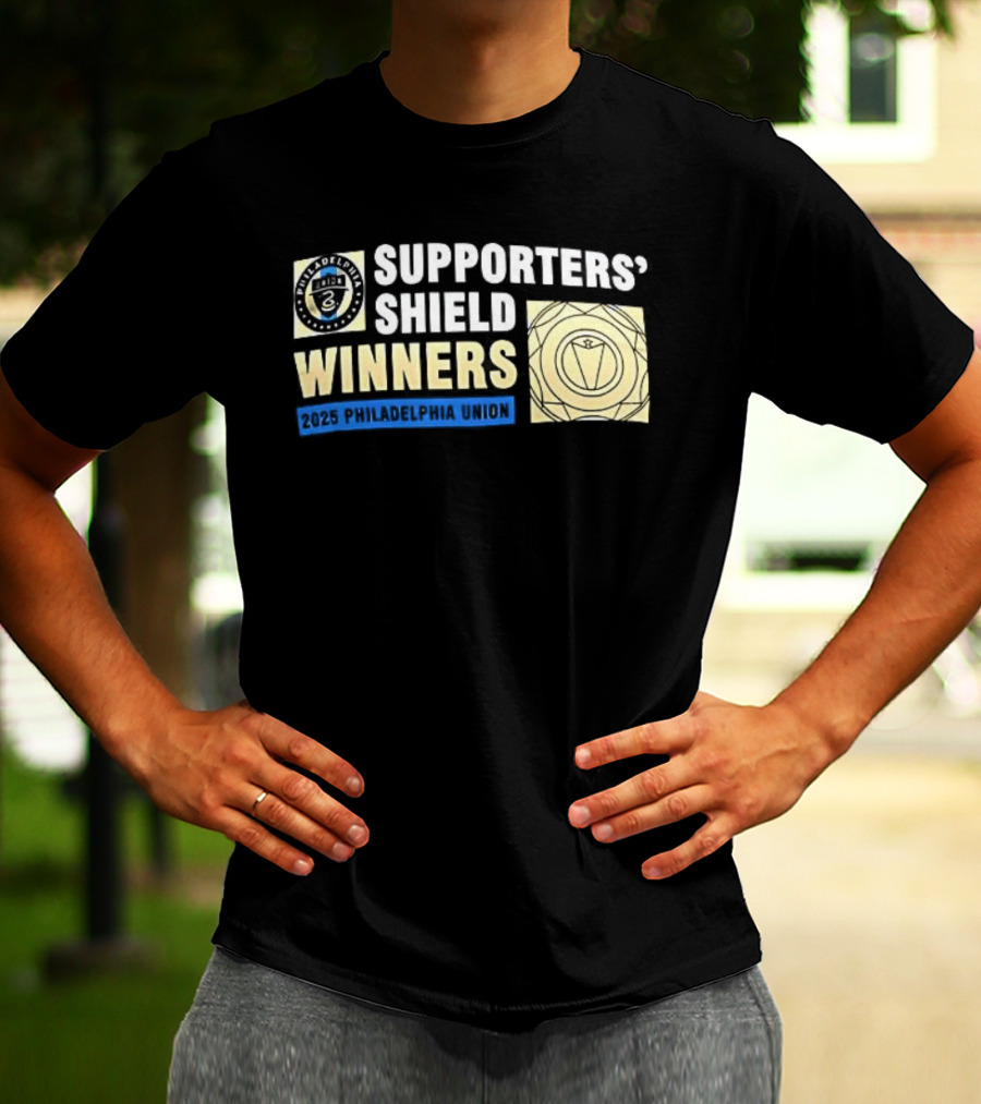 Philadelphia Union MLS 2025 Supporters’ Shield Winners Badge T-Shirt