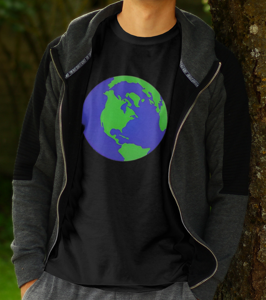 The Office Earth Globe Blue Green Map Design T-Shirt