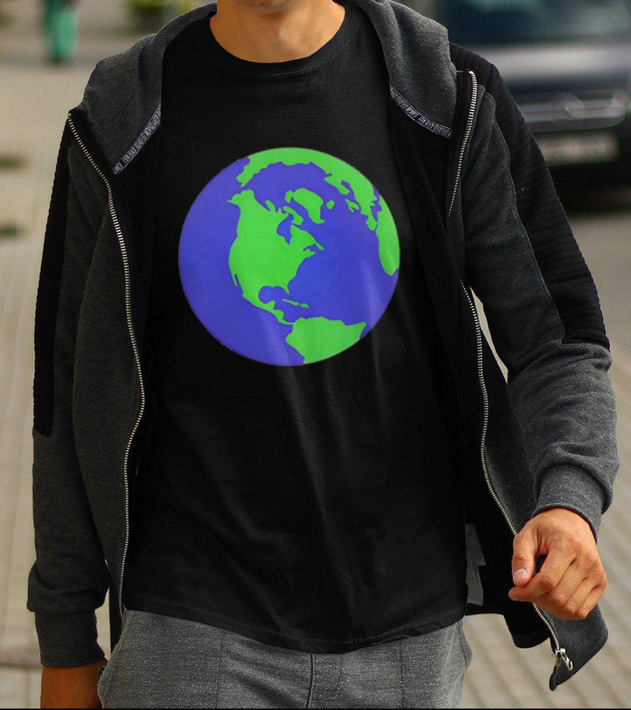 The Office Earth Globe Blue Green Map Design T-Shirt