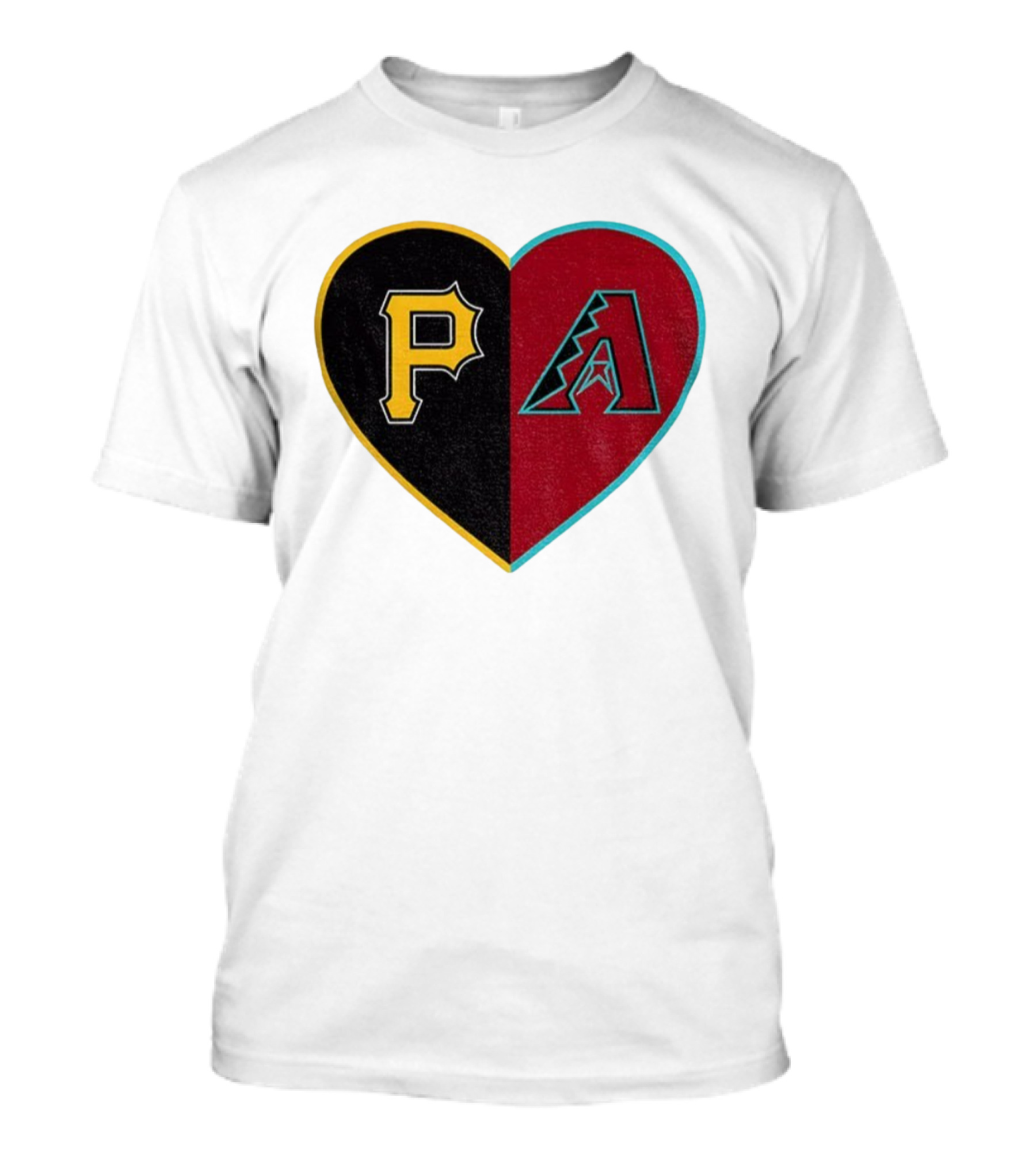 Pittsburgh Pirates Arizona Diamondbacks Split Heart Personalized T-Shirt