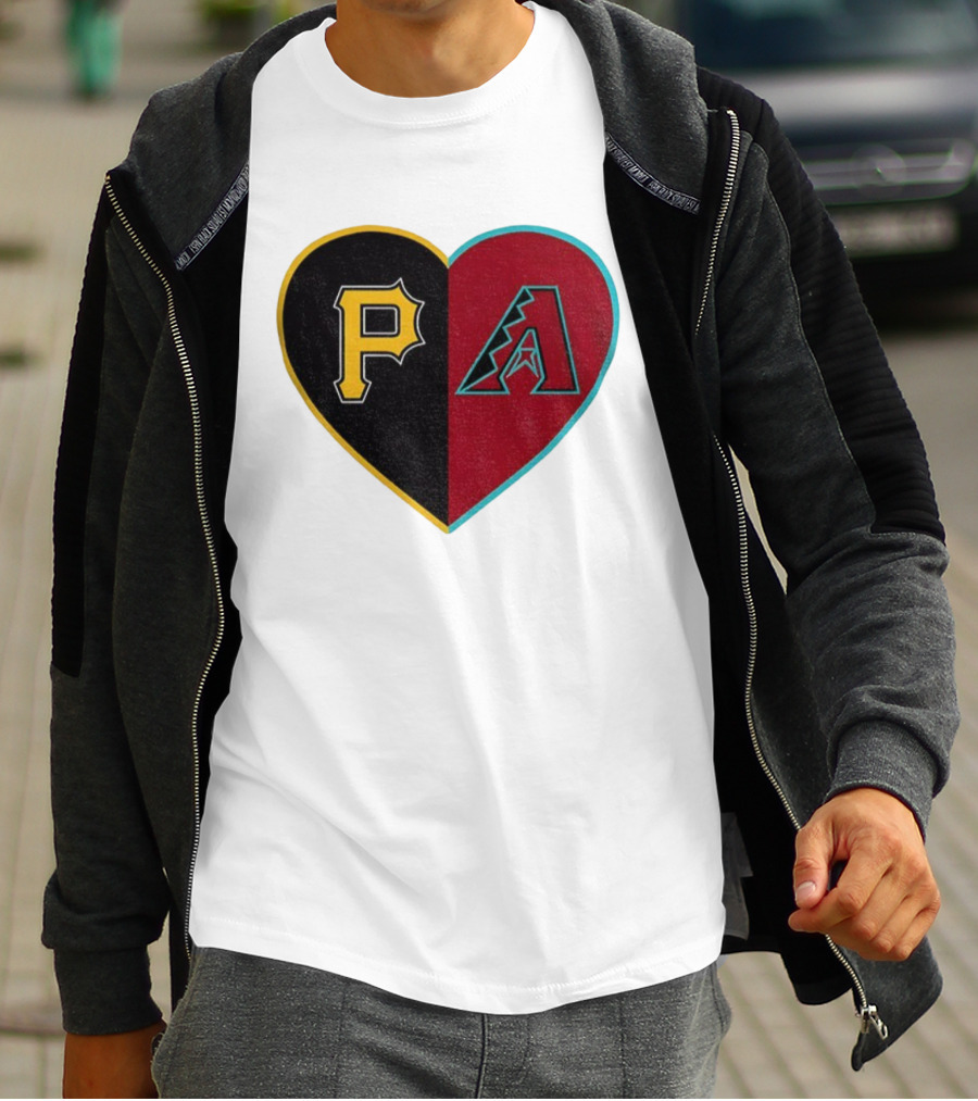 Pittsburgh Pirates Arizona Diamondbacks Split Heart Personalized T-Shirt