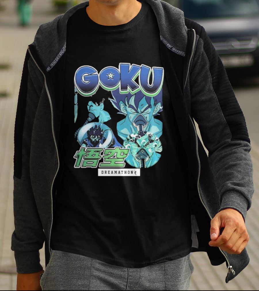 Goku Dreamathon Dragon Ball Blue Aura Kamehameha Burst T-Shirt