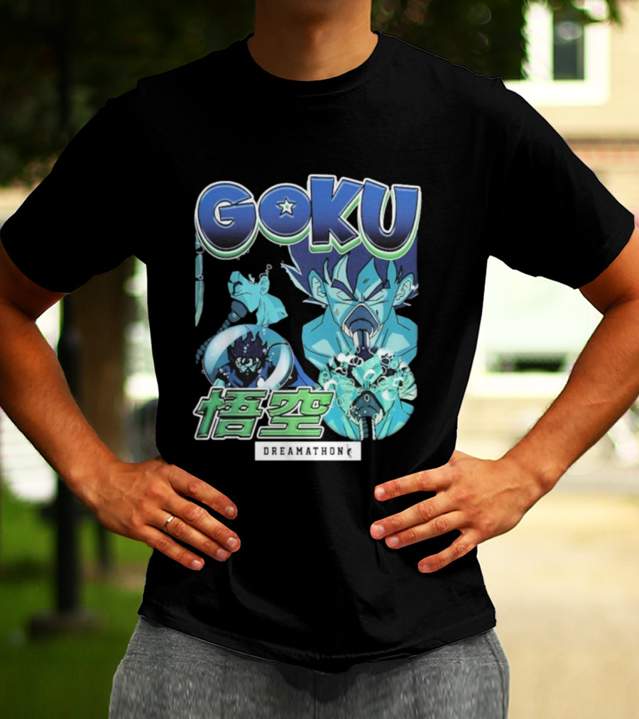 Goku Dreamathon Dragon Ball Blue Aura Kamehameha Burst T-Shirt