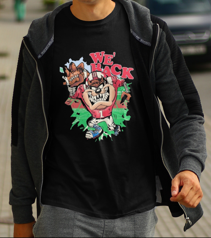We’re Back Nebraska Cornhuskers Taz Tasmanian Devil Football Mascot T-Shirt