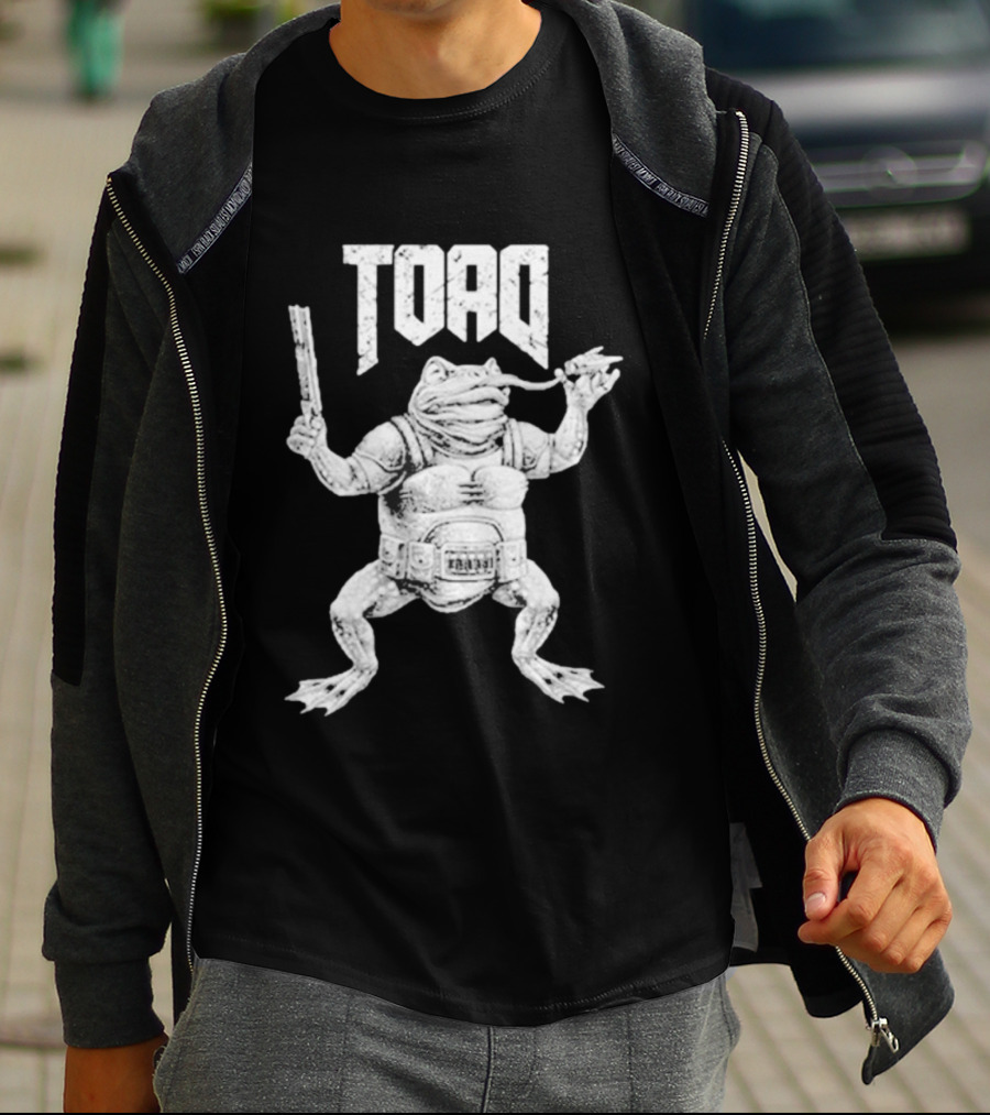 Toad Frog Warrior With Gun And Sword T-Shirt