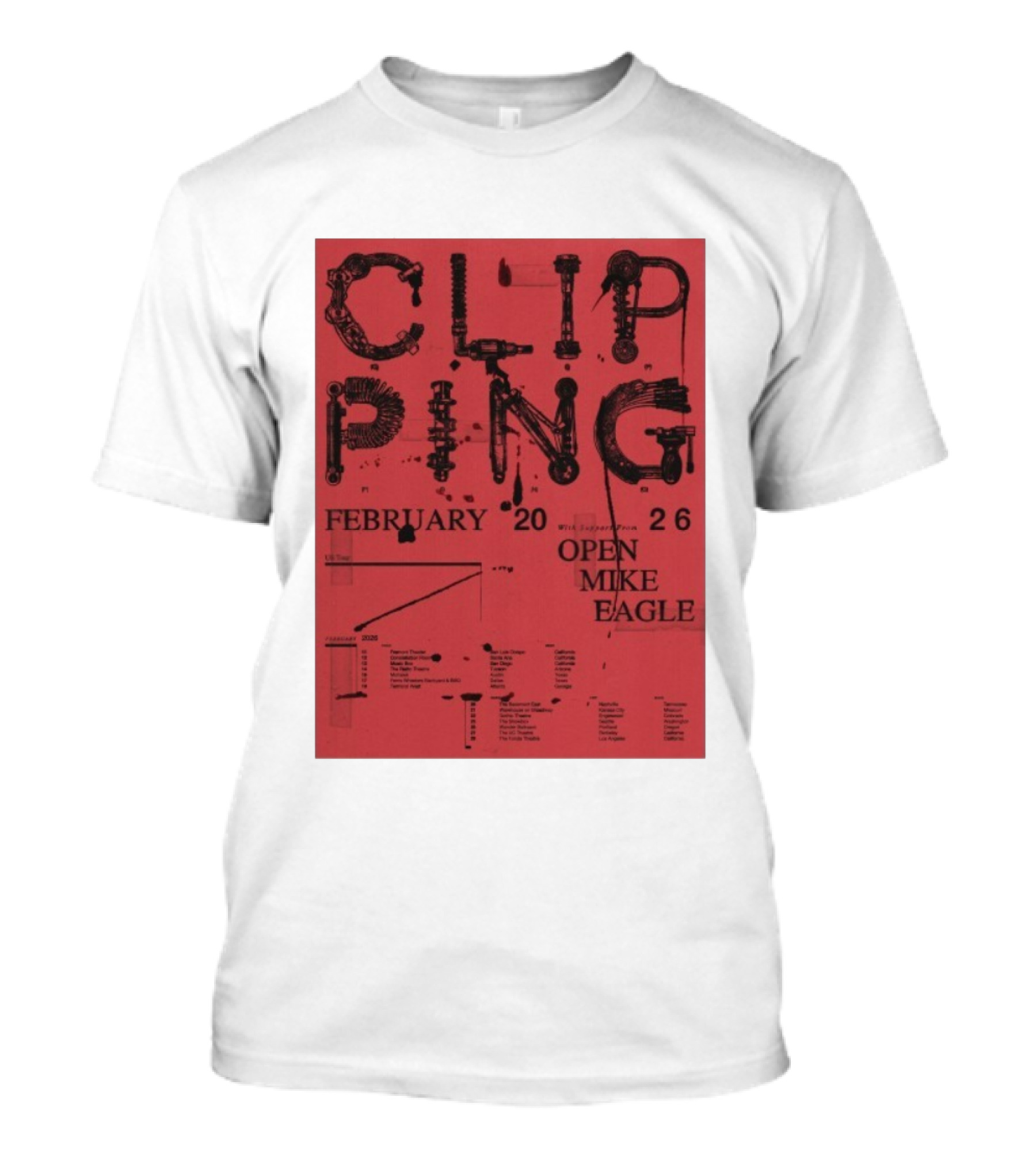 Clipping Open Mike Eagle February 2026 Tour USA With Special Guest T-Shirt