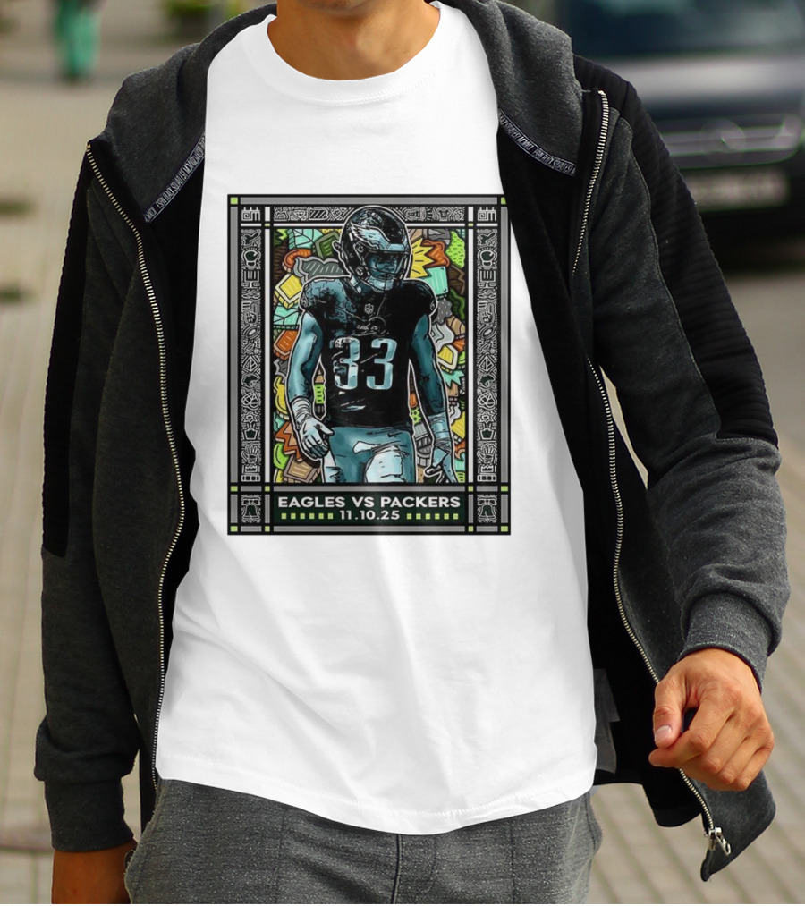 Eagles Vs Packers November 10 2025 Football Number 33 Philadelphia T-Shirt