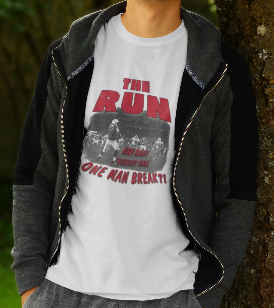 The Run Nebraska Cornhuskers How Many Tackles Can One Man Break T-Shirt