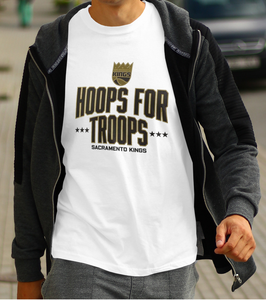Sacramento Kings Hoops For Troops Basketball Support T-Shirt