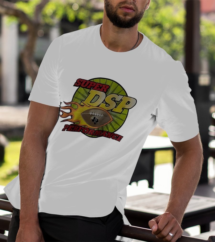 Super DSP Performance Flaming Football Graphic T-Shirt