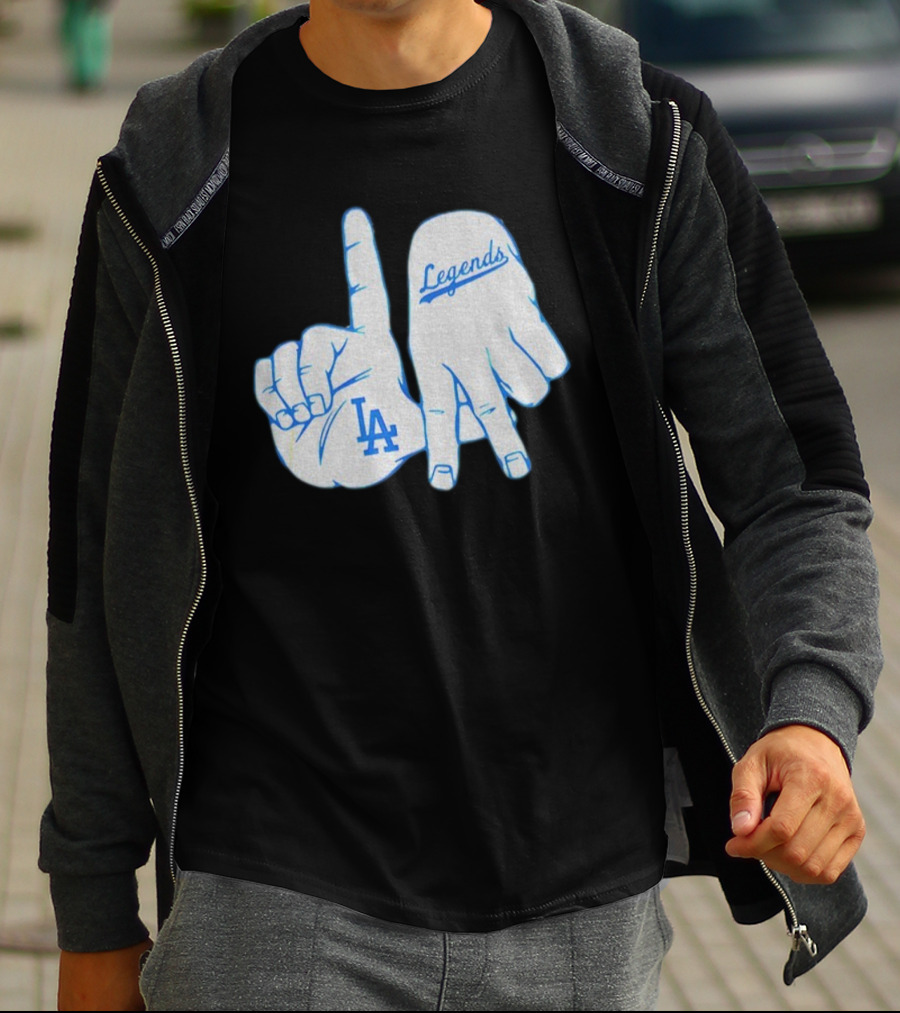 Los Angeles Dodgers Legends LA Hand Sign 2025 MLB Baseball T-Shirt