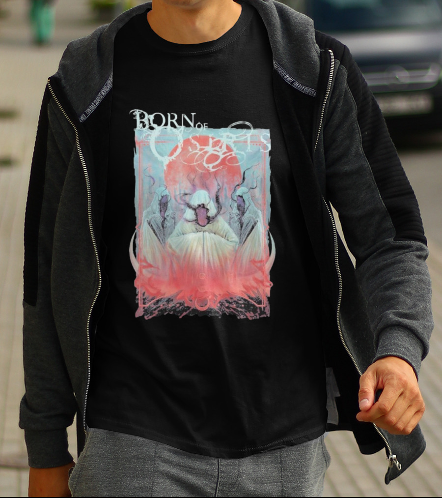 Born Of Osiris Dark Fable Mystical Hooded Figures And Fiery Aura T-Shirt