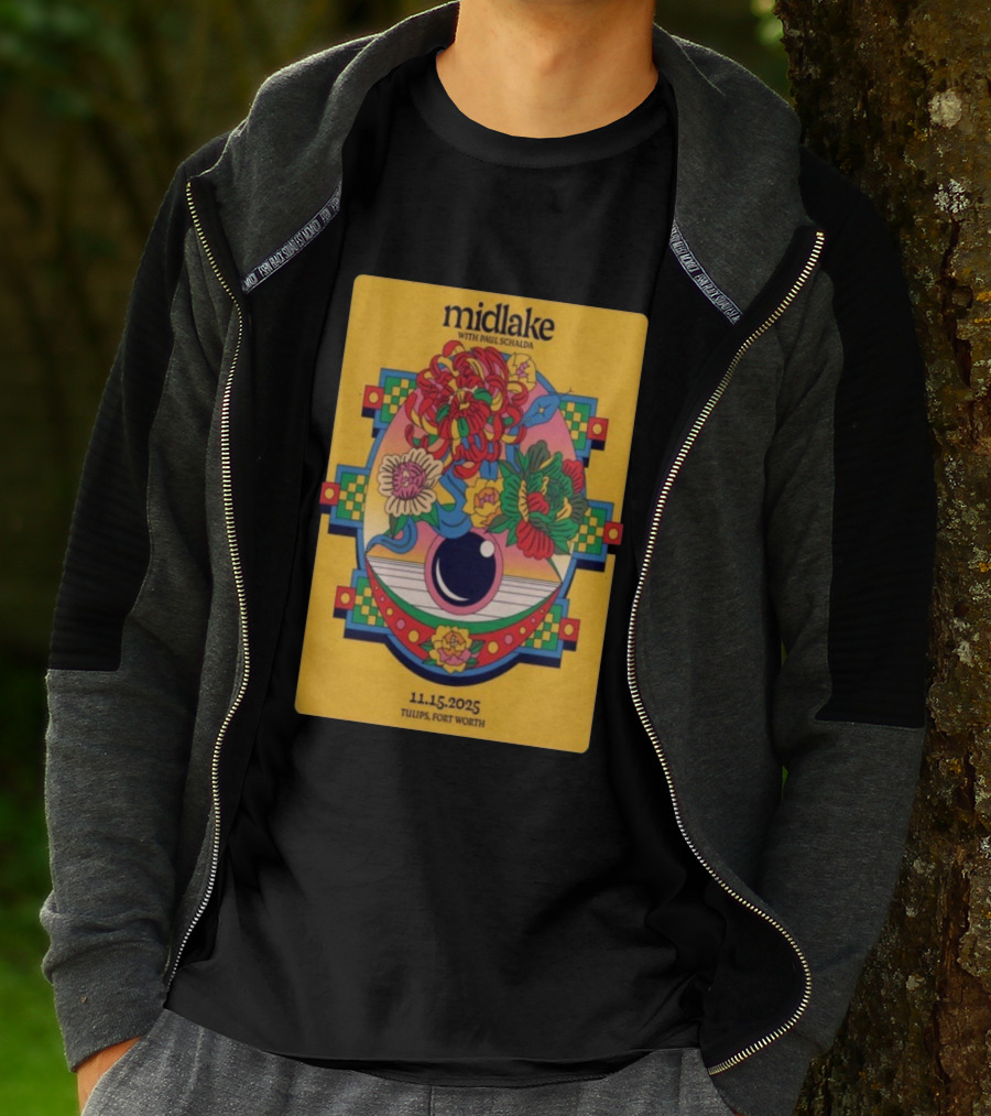 Midlake With Paul Schalda Tulips Fort Worth 11 15 2025 Psychedelic Flower Art T-Shirt