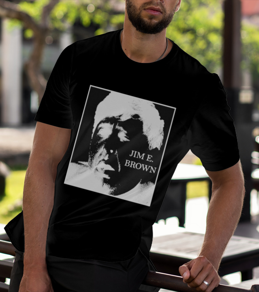 Jim E. Brown Face Monochrome High Contrast T-Shirt