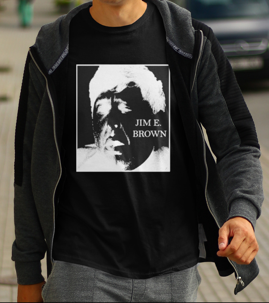 Jim E. Brown Face Monochrome High Contrast T-Shirt