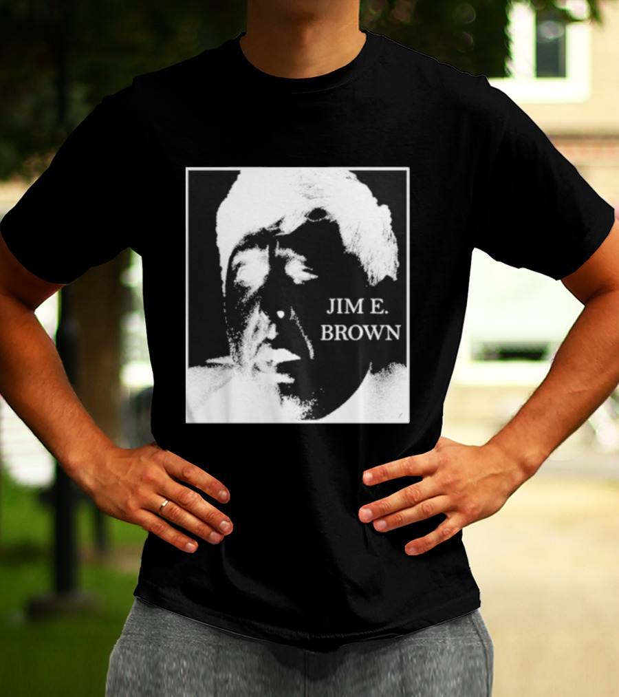 Jim E. Brown Face Monochrome High Contrast T-Shirt
