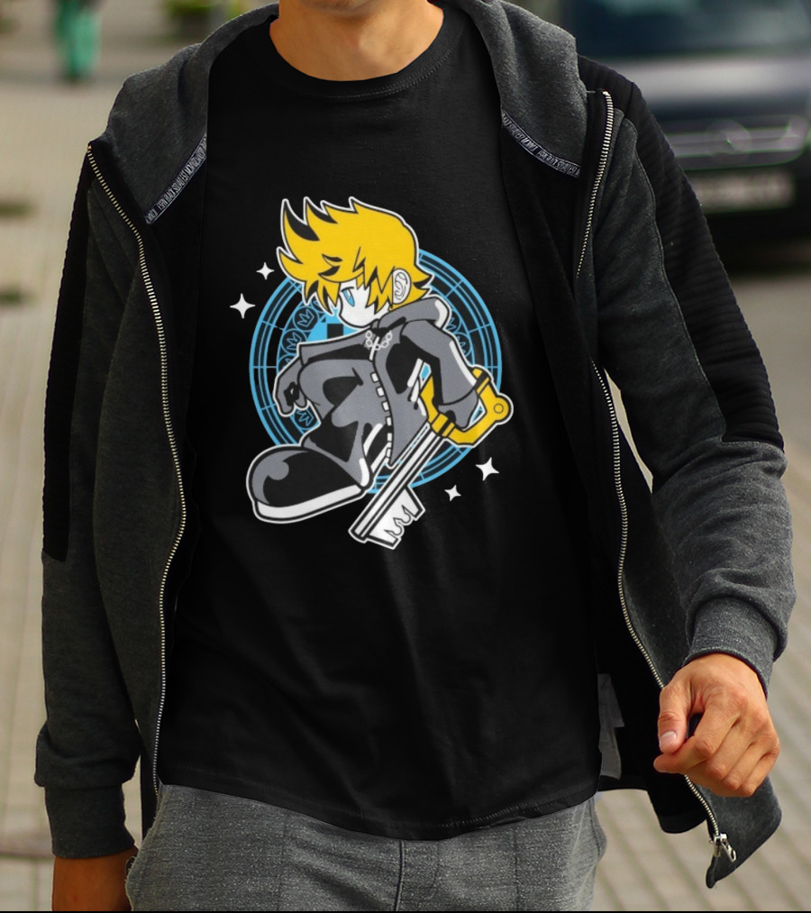 Goblin Tengu Just Another Nobody Key Wielder Blue Background T-Shirt