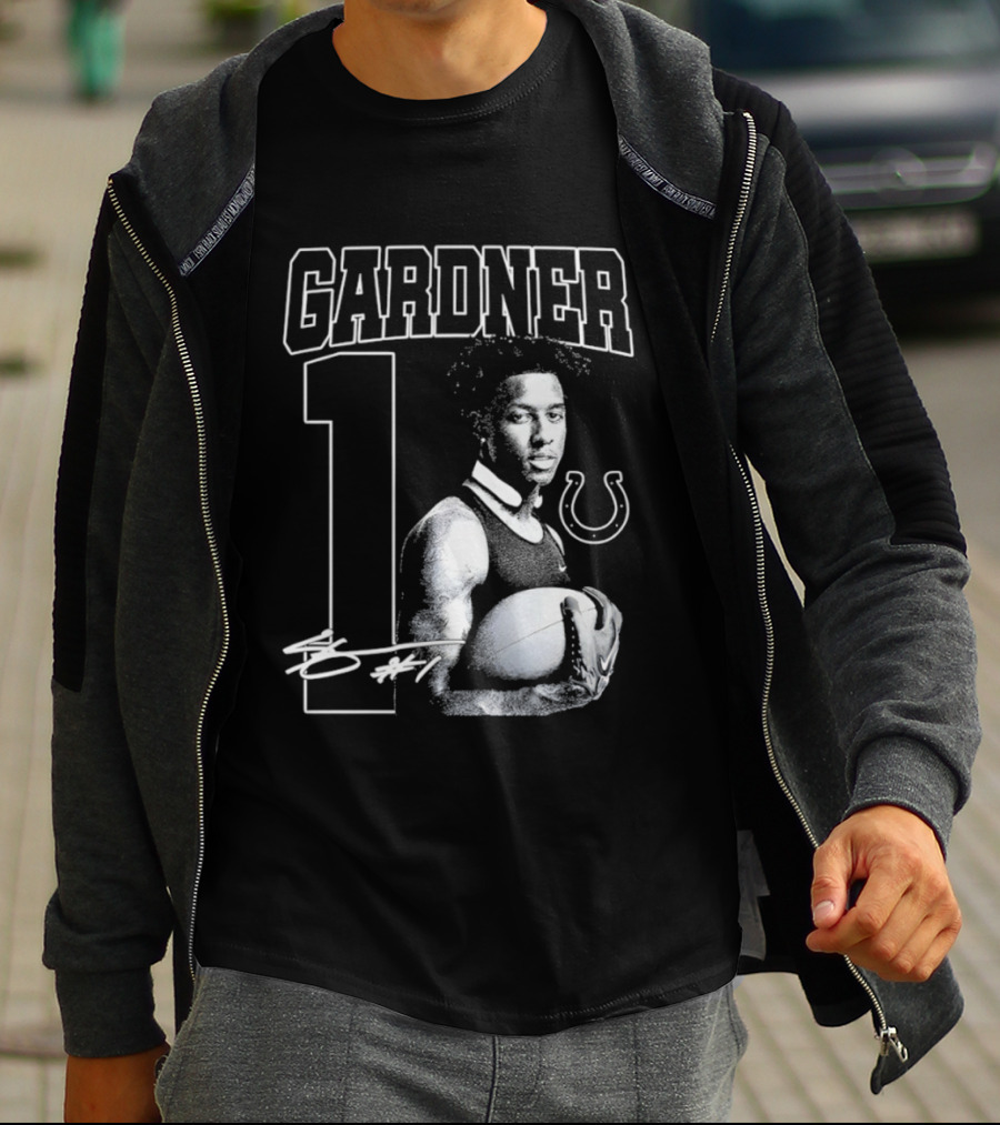 Gardner 1 Indianapolis Colts NFL Football Vintage Signature T-Shirt