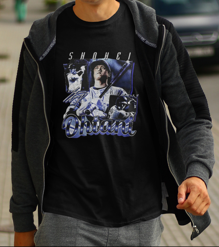Shohei Ohtani Baseball Signature Los Angeles Dodgers Overall Print T-Shirt