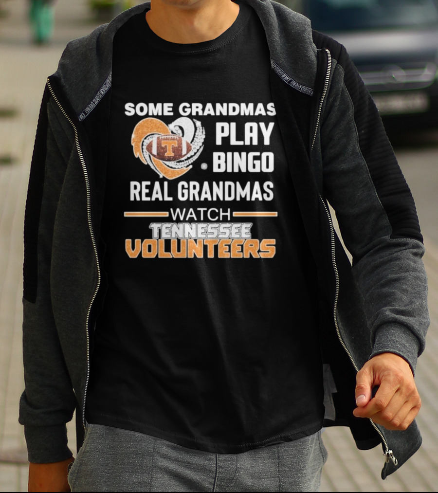 Some Grandmas Play Bingo Real Grandmas Tennessee Volunteers Football Diamond Heart T-Shirt