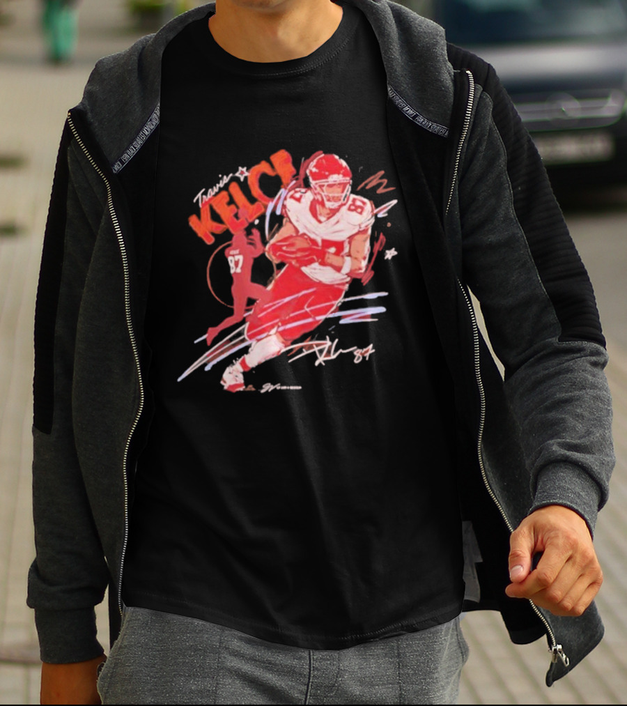 Travis Kelce Kansas City Chiefs 87 Scribble Signature T-Shirt
