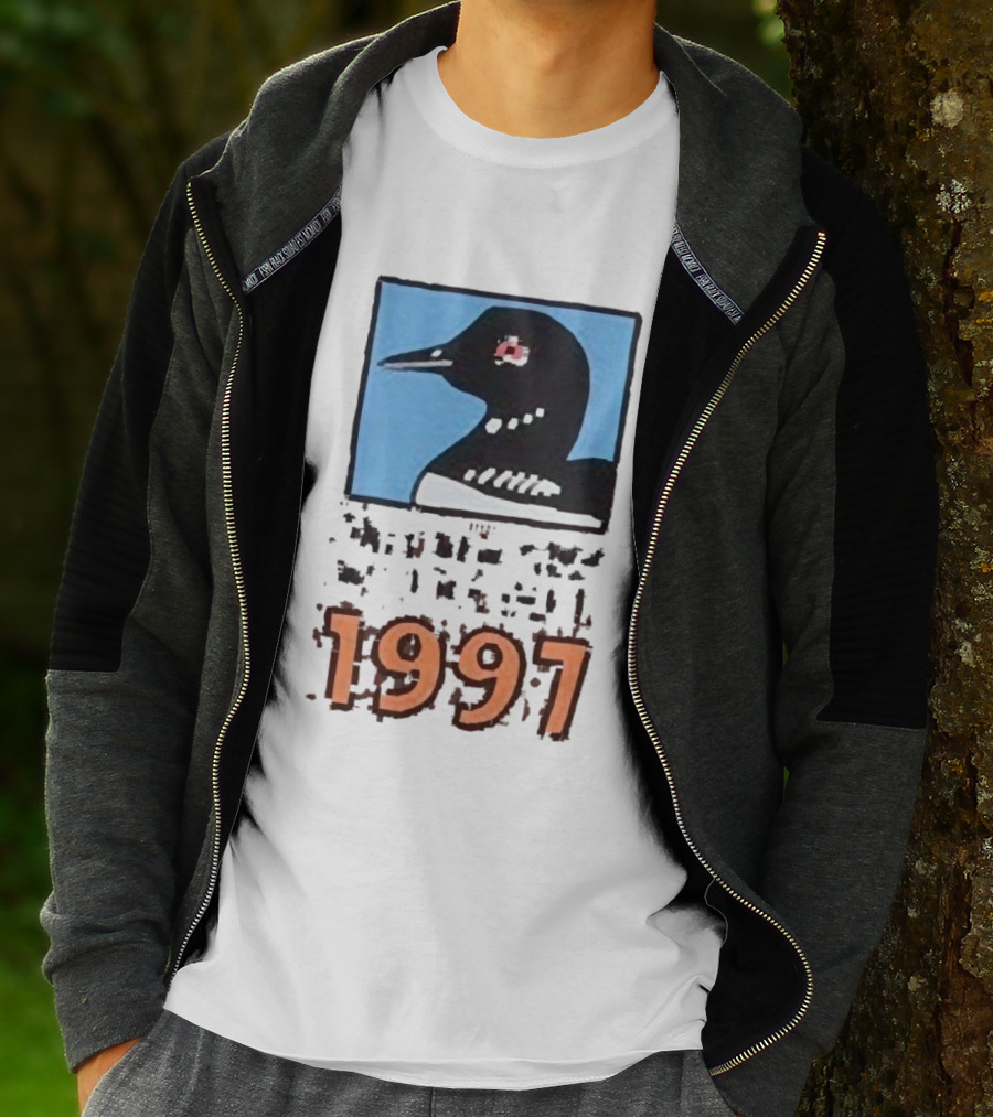 Only New York Wildlife Dept 1997 Loon Wildlife Iconic Bird Emblem T-Shirt