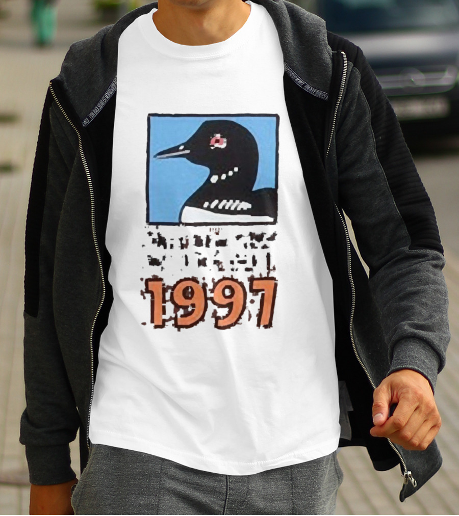 Only New York Wildlife Dept 1997 Loon Wildlife Iconic Bird Emblem T-Shirt