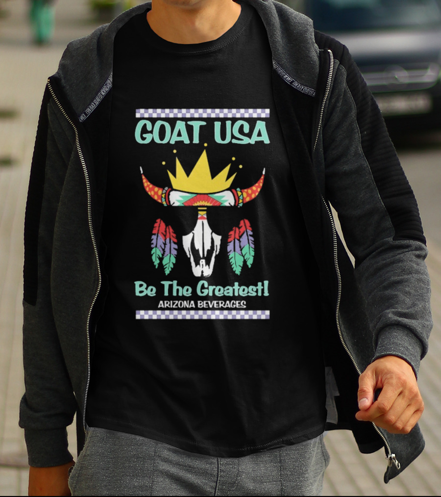 GOAT USA Be The Greatest Arizona Beverages Cow Skull T-Shirt