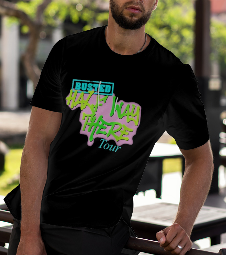 Busted Half Way There Tour Graffiti Neon Style T-Shirt