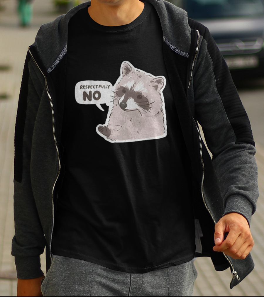 Respectfully No Funny Raccoon Vintage T-Shirt