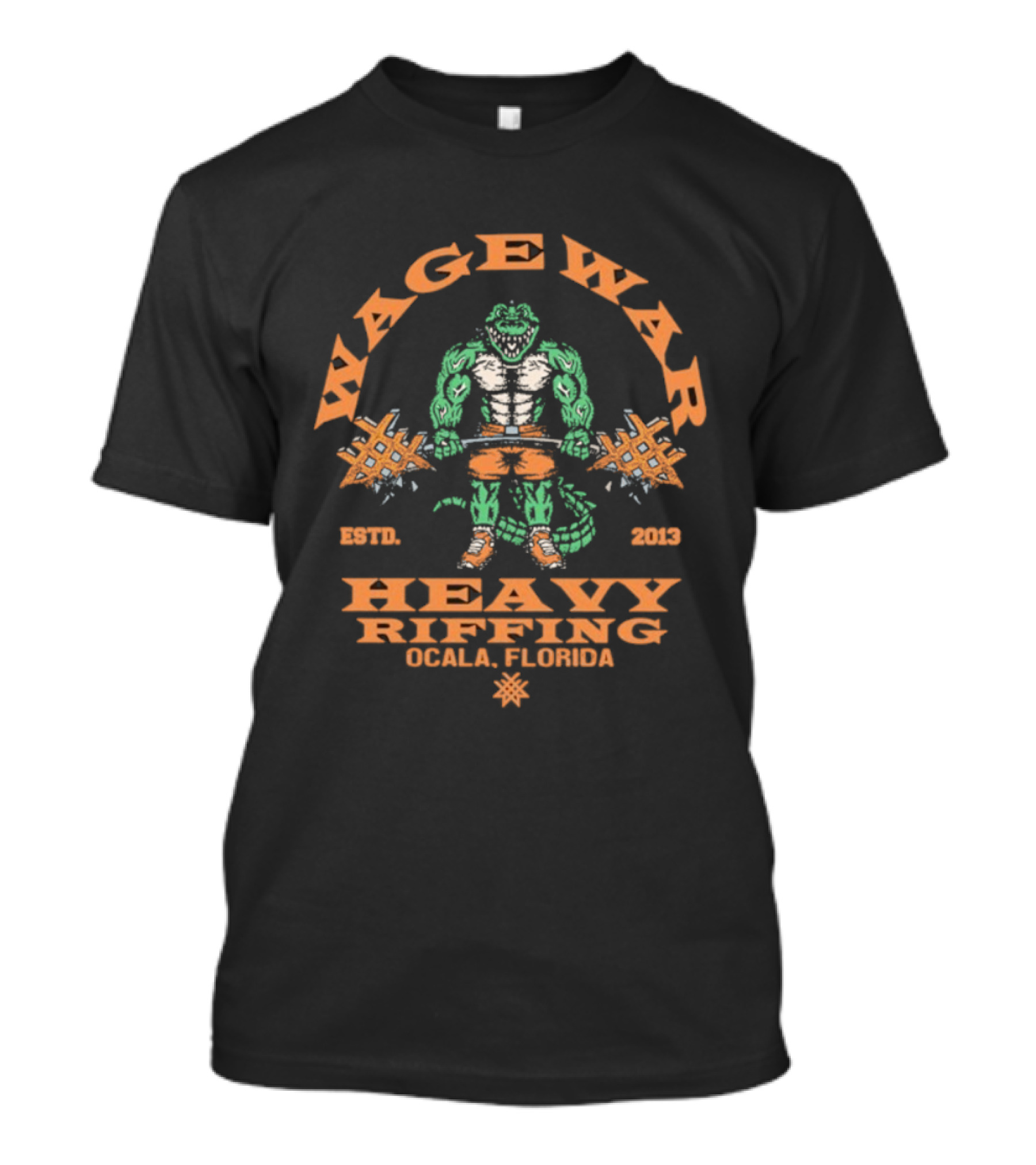 Wage War Heavy Riffing Ocala Florida Est 2013 Gator Bodybuilding Power T-Shirt