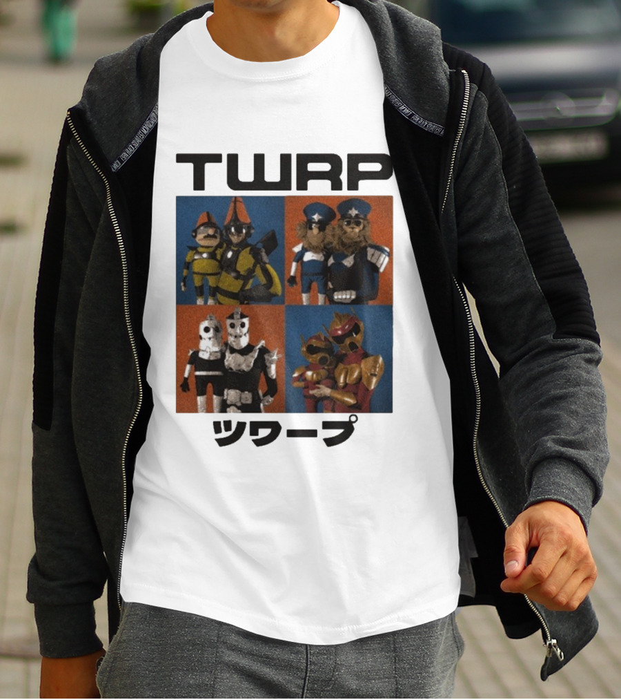 TWRP Puppet Group Characters Japanese Text T-Shirt