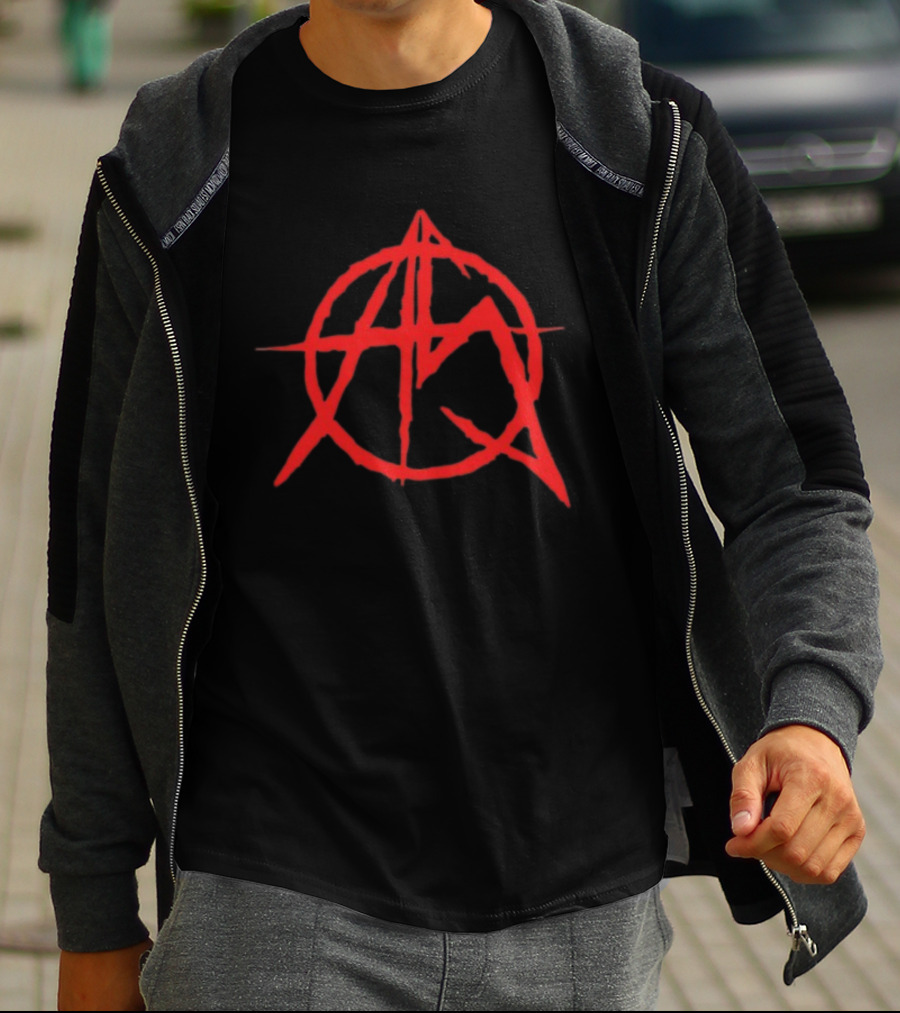 Anarchist Sanctuary Red Symbol A With Circle And Cross T-Shirt