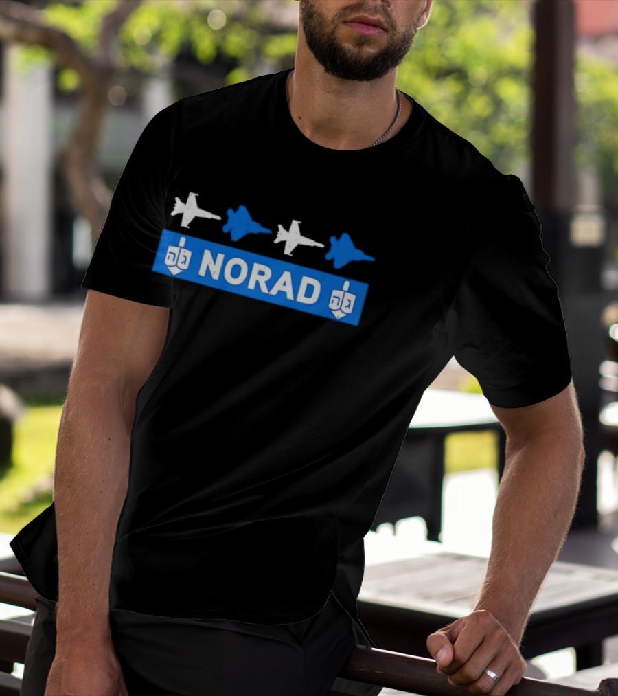 NORAD Hanukkah Jets And Dreidel Theme T-Shirt