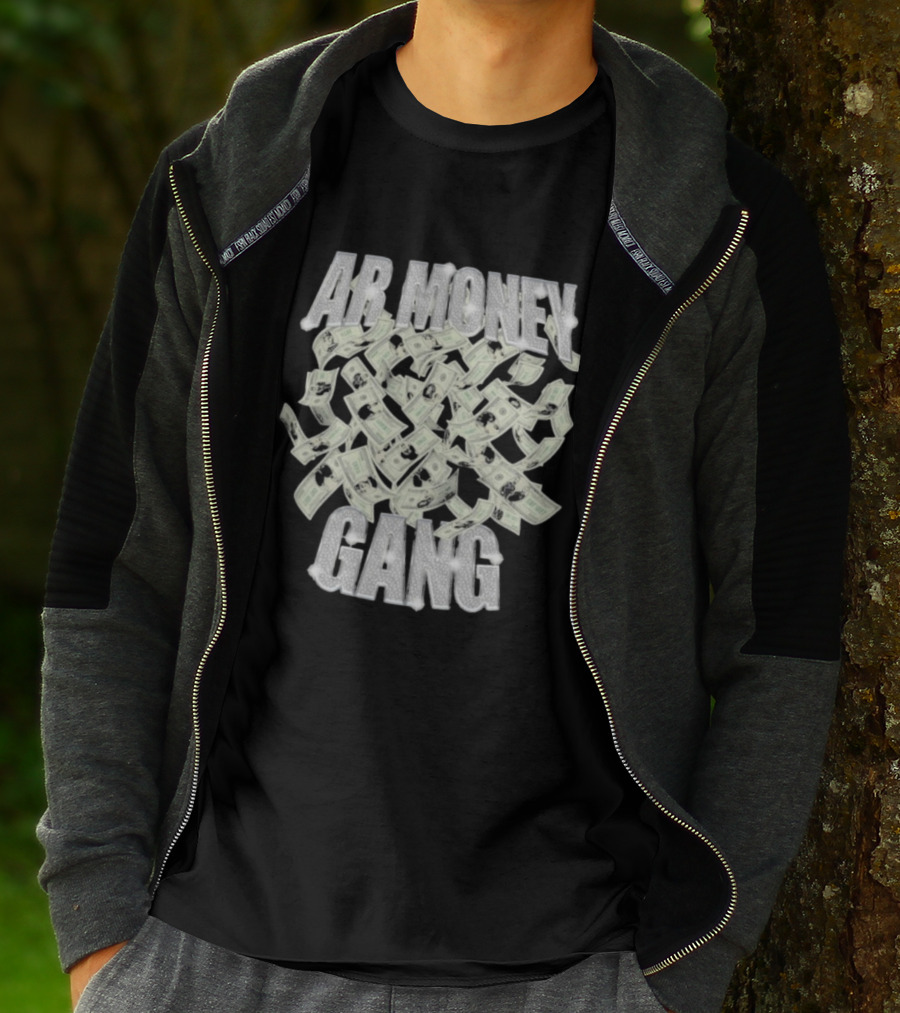 AR Money Gang Dollar Bills Bling 3D Effect T-Shirt