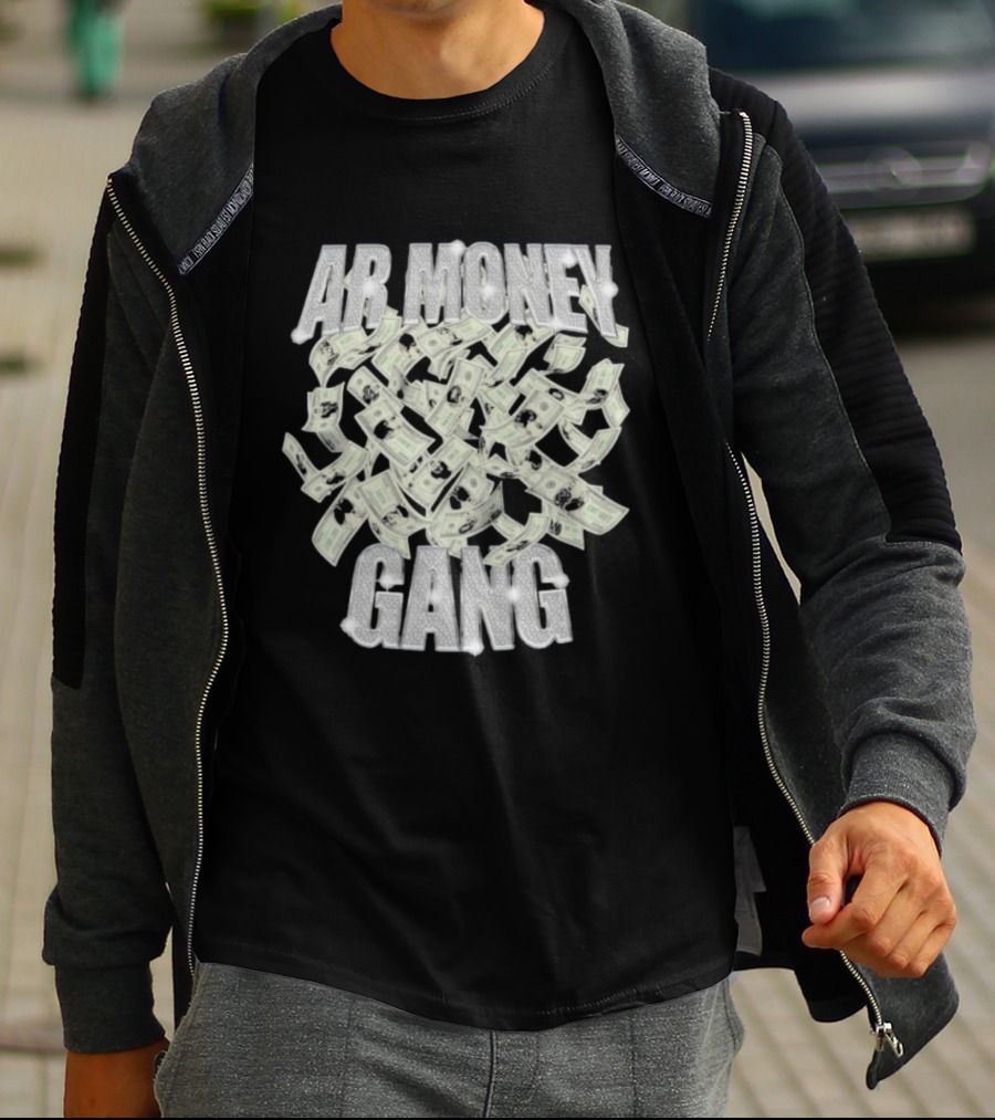 AR Money Gang Dollar Bills Bling 3D Effect T-Shirt