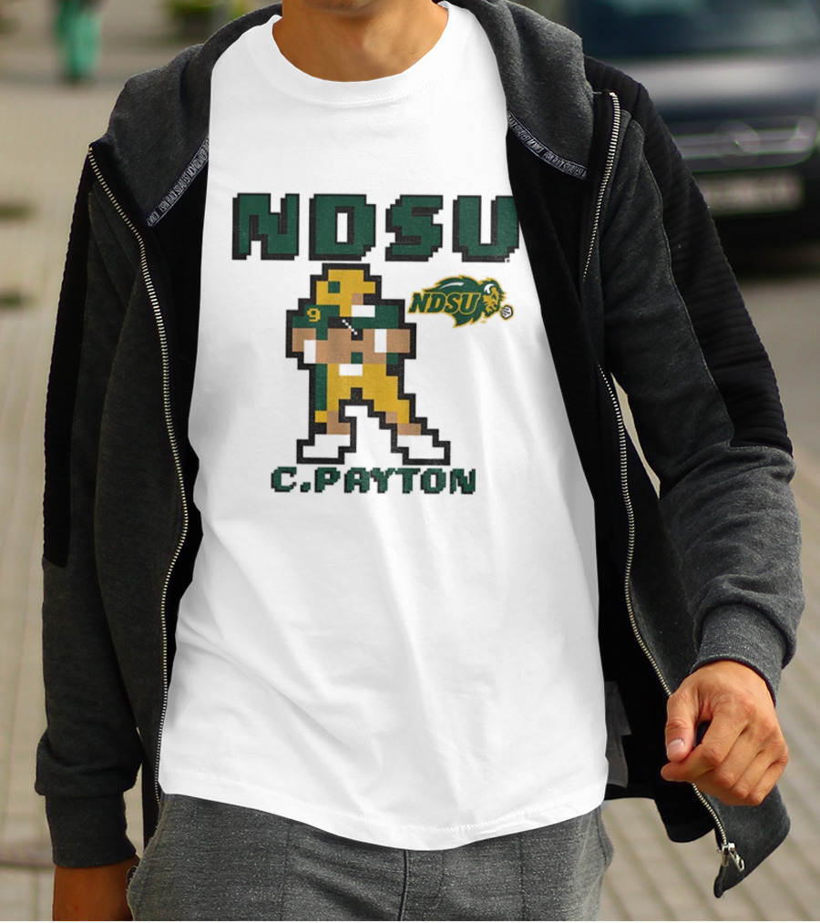 NDSU C. Payton 8Bit Football North Dakota State University T-Shirt