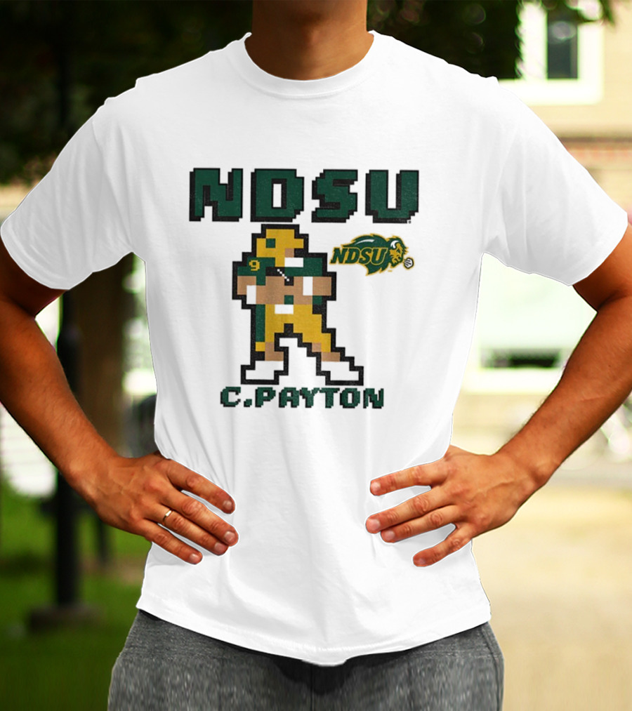 NDSU C. Payton 8Bit Football North Dakota State University T-Shirt