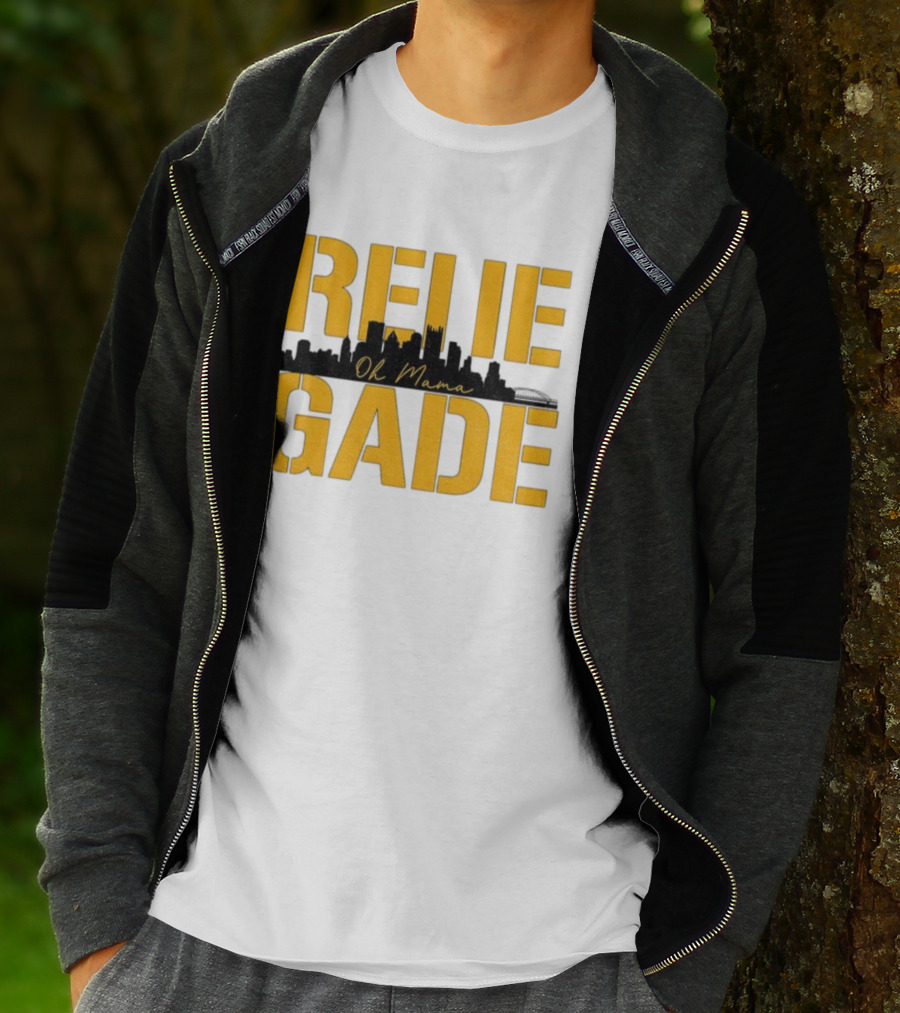 RENE GADE Oh Mama Pittsburgh Football Skyline T-Shirt