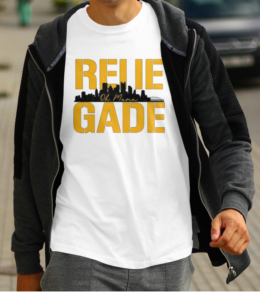 RENE GADE Oh Mama Pittsburgh Football Skyline T-Shirt